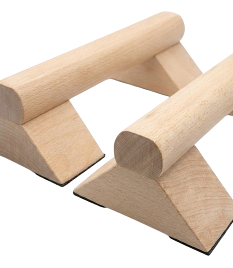wooden parallettes used for calisthenics push ups