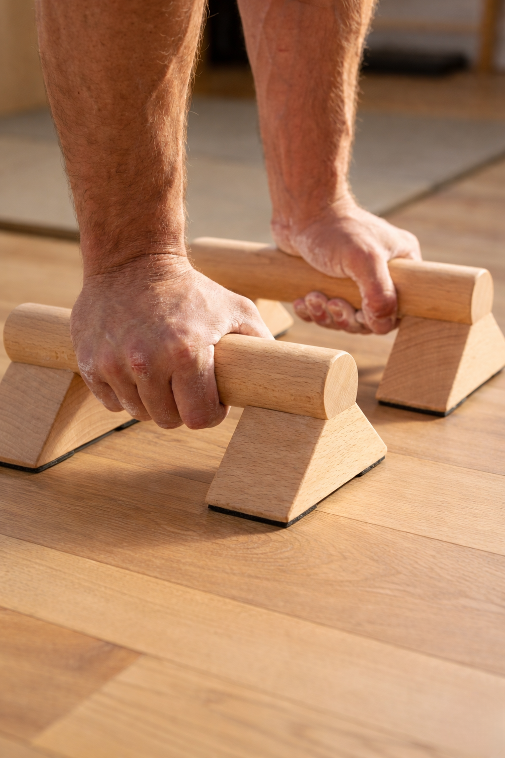 wrist friendly wooden parallettes for bodyweight training
